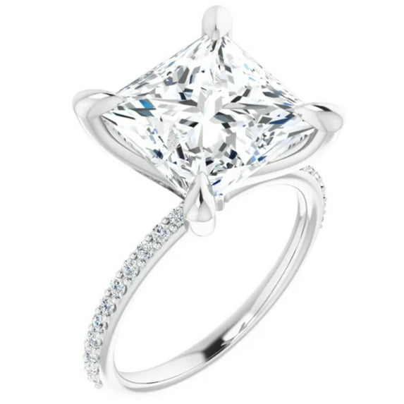 Princess Cut Lab Grown Diamond Engagement Ring Solitaire 2.25 Carats
