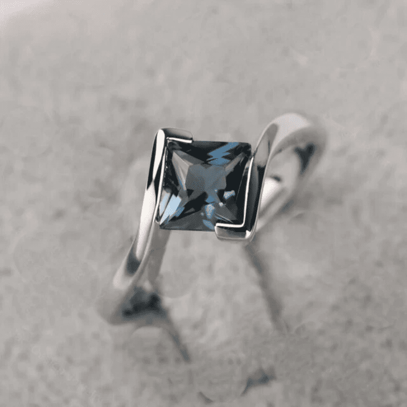 Princess Cut London Blue Topaz Solitaire Ring in 925 Sterling Silver ...