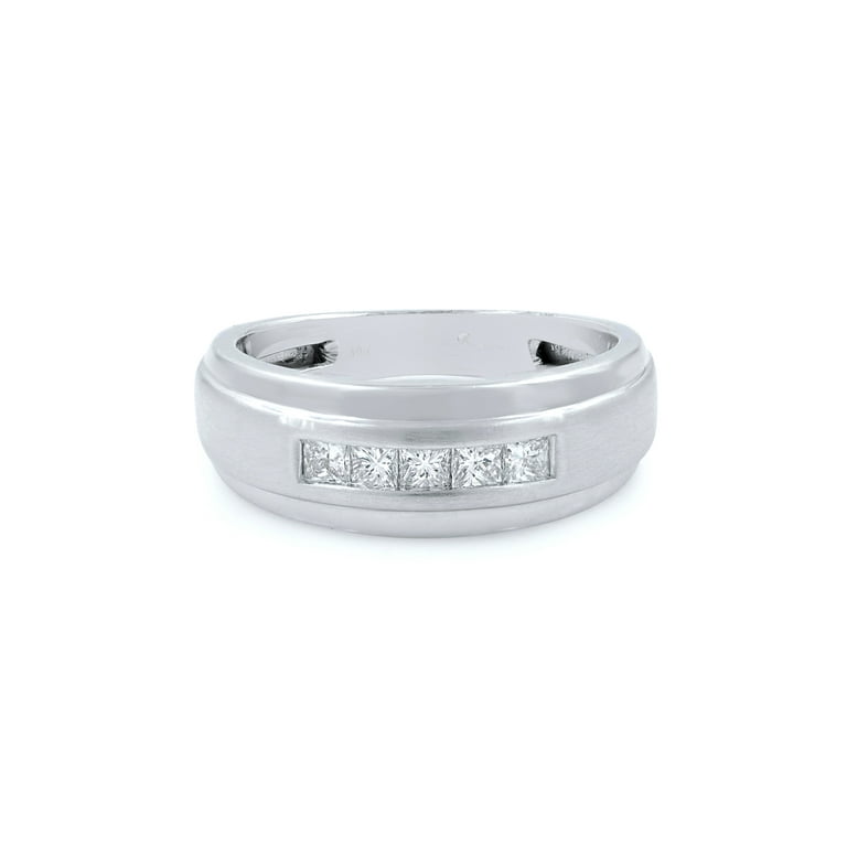 Black and White Diamond Band Ring 10k White Gold 40 Diamonds Black and White Diamond Band Ring 10k White Gold 40 Diamonds