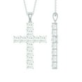 thumbnail image 1 of Rosec Jewels Certified Moissanite Cross Pendant Necklace for Women - Religious Necklace - D-VS1 Grade - Gift for Christmas, 18K White Gold, 1 of 6