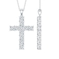 thumbnail image 1 of Rosec Jewels Certified Moissanite Cross Pendant Necklace for Women - Religious Necklace - D-VS1 Grade - Gift for Christmas, 925 Sterling Silver, 1 of 6