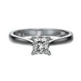 thumbnail image 1 of Princess Cut Moissanite Engagement Ring Charles &amp; Colvard Forever One 5.5MM (1ct DEW) 14k White Gold Classic Solitaire, 1 of 3