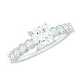 thumbnail image 1 of Rosec Jewels Princess Cut Moissanite Engagement Ring with Side Stones - 5 mm - D-VS1 Quality, 14K White Gold, US 8.50, 1 of 8