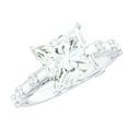 thumbnail image 1 of Rosec Jewels Certified Moissanite Solitaire Engagement Ring 3 Carat - 8 mm Square Ring for Women - D-VS1 Quality, 925 Sterling Silver, US 12.50, 1 of 6