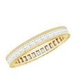 thumbnail image 1 of Rosec Jewels Princess Cut Moissanite Eternity Band Ring for Women (1.25 CT, D-VS1 Quality), 10K Yellow Gold, US 3.00, 1 of 8