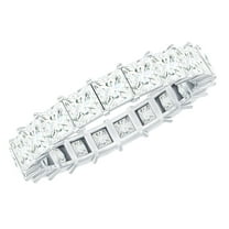 Rosec Jewels Princess Cut Moissanite Eternity Band Ring for Women - Full Eternity Ring, 925 Sterling Silver, US 4.00