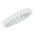 thumbnail image 1 of Rosec Jewels Certified Moissanite Eternity Wedding Band - Princess Cut Moissanite Ring - D-VS1 Grade - with Jewelry Box, 10K White Gold, US 11.50, 1 of 8