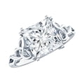 thumbnail image 1 of Princess Cut Moissanite Solitaire Celtic Knot Engagement Ring - 3 Carat, 14K White Gold, US 10.50, 1 of 9
