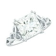 thumbnail image 1 of Princess Cut Moissanite Solitaire Celtic Knot Engagement Ring - 3 Carat - 8 mm, 14K White Gold, US 12.50, 1 of 9