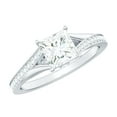 thumbnail image 1 of Rosec Jewels Moissanite Princess Cut Engagement Ring 1 Carat - D-VS1 Quality Certified Moissanite Split Shank Ring, 18K White Gold, US 6.00, 1 of 9