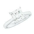 thumbnail image 1 of Rosec Jewels Princess Cut Moissanite Solitaire Engagement Ring for Women (2 Ct, 7 mm, D-VS1 Grade), 18K White Gold, US 7.00, 1 of 9
