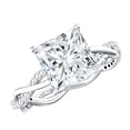 thumbnail image 1 of Rosec Jewels Princess Cut Moissanite Solitaire Engagement Ring with Hidden Halo - 8 mm - 3 Ct, 18K White Gold, US 7.00, 1 of 8