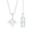 thumbnail image 1 of Rosec Jewels Princess Cut Moissanite Solitaire Pendant (5.50 mm, 1 CT, D-VS1 Quality), 14K White Gold, 1 of 7