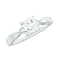 thumbnail image 1 of Rosec Jewels Certified Moissanite Promise Ring - 5 mm Princess Cut Moissanite Ring - D-VS1 Quality, 925 Sterling Silver, US 7.00, 1 of 9