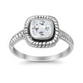 thumbnail image 1 of Princess Cut Oxidized Design CZ Ring 925 Sterling Silver Size 11, 1 of 6