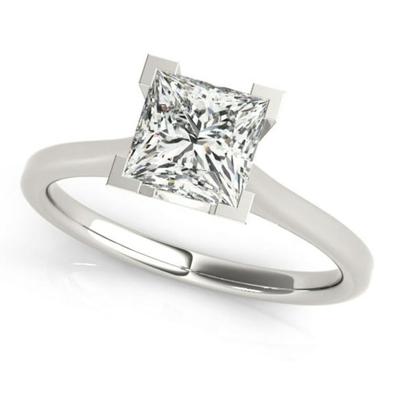 Princess Cut Solitaire Engagement Ring 14K Rose Gold