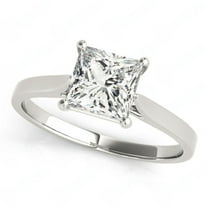 Princess Cut Solitaire Engagement Ring 925 Silver