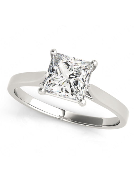 Princess Cut Solitaire Engagement Ring 925 Silver