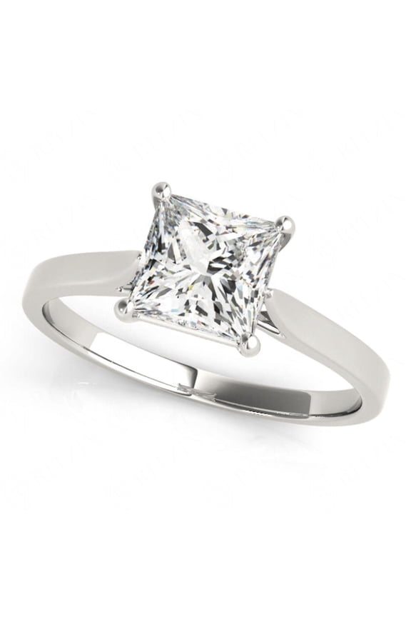 Princess Cut Solitaire Engagement Ring 925 Silver