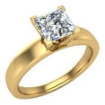 thumbnail image 1 of Princess Cut Solitaire Engagement Ring Fitted Band 3.00 MM Wide 14K Gold 0.71 Carat Total Weight (G,SI), 1 of 5