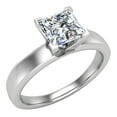 thumbnail image 1 of Princess Cut Solitaire Engagement Ring Fitted Band 3.00 MM Wide 14K White Gold 0.71 Carat Total Weight (G,SI), 1 of 5