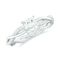 thumbnail image 1 of Rosec Jewels Princess Cut Moissanite Promise Ring - Braided Ring for Women (5 mm, D-VS1 Quality Certified), 14K White Gold, US 11.50, 1 of 8