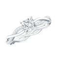 thumbnail image 1 of Rosec Jewels Princess Cut Moissanite Promise Ring - Braided Ring for Women (5 mm, D-VS1 Quality Certified), 14K White Gold, US 7.00, 1 of 8