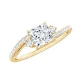 thumbnail image 1 of Rosec Jewels Princess Cut Moissanite Engagement Ring for Women (0.7 Carat, D-VS1 Quality Certified) - Bypass Ring with Jewelry Box, 10K Yellow Gold, US 3.50, 1 of 8