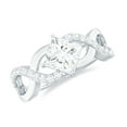 thumbnail image 1 of Rosec Jewels Certified Moissanite Princess Cut Engagement Ring 1 Carat - Designer Ring for Women - 6 mm - D-VS1 Quality, 925 Sterling Silver, US 4.00, 1 of 6