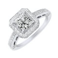 thumbnail image 1 of AFFY Princess Cut White Cubic Zirconia Engagement Ring in 14k White Gold Over Sterling Silver (1.35 Cttw) Size - 5, 1 of 1
