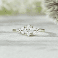 thumbnail image 1 of Princess Cut White Diamond Engagement Ring in 14k Rose Gold Vermeil - Proposal Wedding Ring - Birthday Gift Mum, 1 of 5