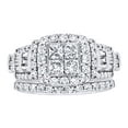 thumbnail image 1 of AFFY Princess Cut White Natural Diamond Engagement Wedding Ring Set In 14K Solid White Gold (2 Ct), 1 of 1