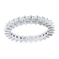 thumbnail image 1 of AFFY Princess Cut White Natural Diamond Eternity Band Ring In 14K Solid White Gold (1.9 Ct) By, 1 of 1