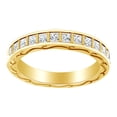 thumbnail image 1 of AFFY Princess Cut White Natural Diamond Eternity Band Ring In 14K Solid Yellow Gold (1.12 Ct) By, 1 of 1