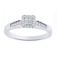 thumbnail image 1 of AFFY Princess Cut White Natural Diamond Frame Engagement Ring in 14k Solid Gold (0.25 Cttw), 1 of 1