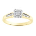 thumbnail image 1 of AFFY Princess Cut White Natural Diamond Frame Engagement Ring in 14k Yellow Gold (0.25 Cttw), 1 of 1