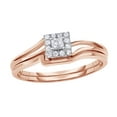thumbnail image 1 of Princess Cut White Natural Diamond Frame Promise Ring Set in 10k Rose Gold (0.17 Cttw), 1 of 1