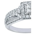 thumbnail image 1 of AFFY Princess Cut White Natural Diamond Frame Three Row Engagement Ring in 10k White Gold, 1 of 1