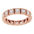 thumbnail image 1 of AFFY Princess Cut White Natural Diamond Full Eternity Band Ring In 14K Solid Rose Gold (0.9 Ct), Size-14, 1 of 1