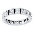 thumbnail image 1 of AFFY Princess Cut White Natural Diamond Full Eternity Band Ring In 14K Solid White Gold (0.9 Ct), Size-13, 1 of 1