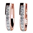 thumbnail image 1 of AFFY Princess Cut White Natural Diamond Hoop Earrings In 14K Solid Rose Gold (1.92 Ct) By, 1 of 1