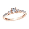 thumbnail image 1 of Princess Cut White Natural Diamond Promise Ring in 10k Rose Gold (0.25 Cttw), 1 of 1