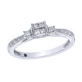 thumbnail image 1 of Princess Cut White Natural Diamond Promise Ring in 10k White Gold (0.25 Cttw), 1 of 1