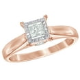 thumbnail image 1 of AFFY Princess Cut White Natural Diamond Solitaire Engagement Ring in 10k Rose Gold, 1 of 1