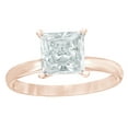 thumbnail image 1 of AFFY Princess Cut White Natural Diamond Solitaire Engagement Ring in 14K Rose Gold (0.5 cttw), 1 of 1