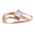thumbnail image 1 of AFFY Princess Cut White Natural Diamond Solitaire Promise Ring in 14k Rose Gold, 1 of 1