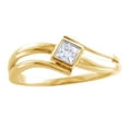 thumbnail image 1 of AFFY Princess Cut White Natural Diamond Solitaire Promise Ring in 14k Yellow Gold (0.2 Cttw), 1 of 1