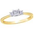 thumbnail image 1 of Princess Cut White Natural Diamond Three Stone Engagement Ring in 10k Yellow Gold (0.25 Cttw), 1 of 1