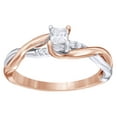 thumbnail image 1 of AFFY Princess Cut White Natural Diamond Twist Shank Promise Ring in 10k Two-Tone Rose Gold, 1 of 1