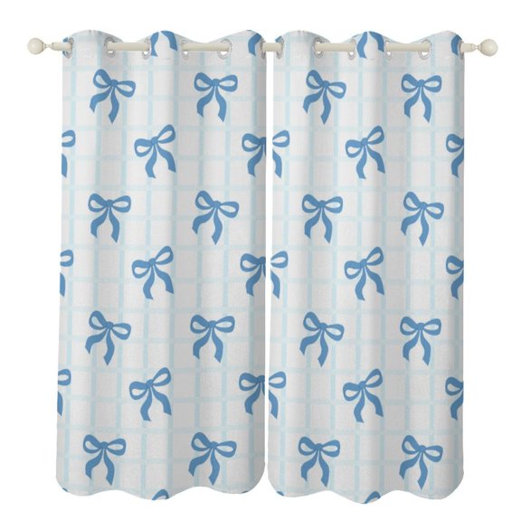 Princess Cute Bow 2 Panels Curtains for Bedroom Living Room Drapes Kitchen Window Curtain Home Decor